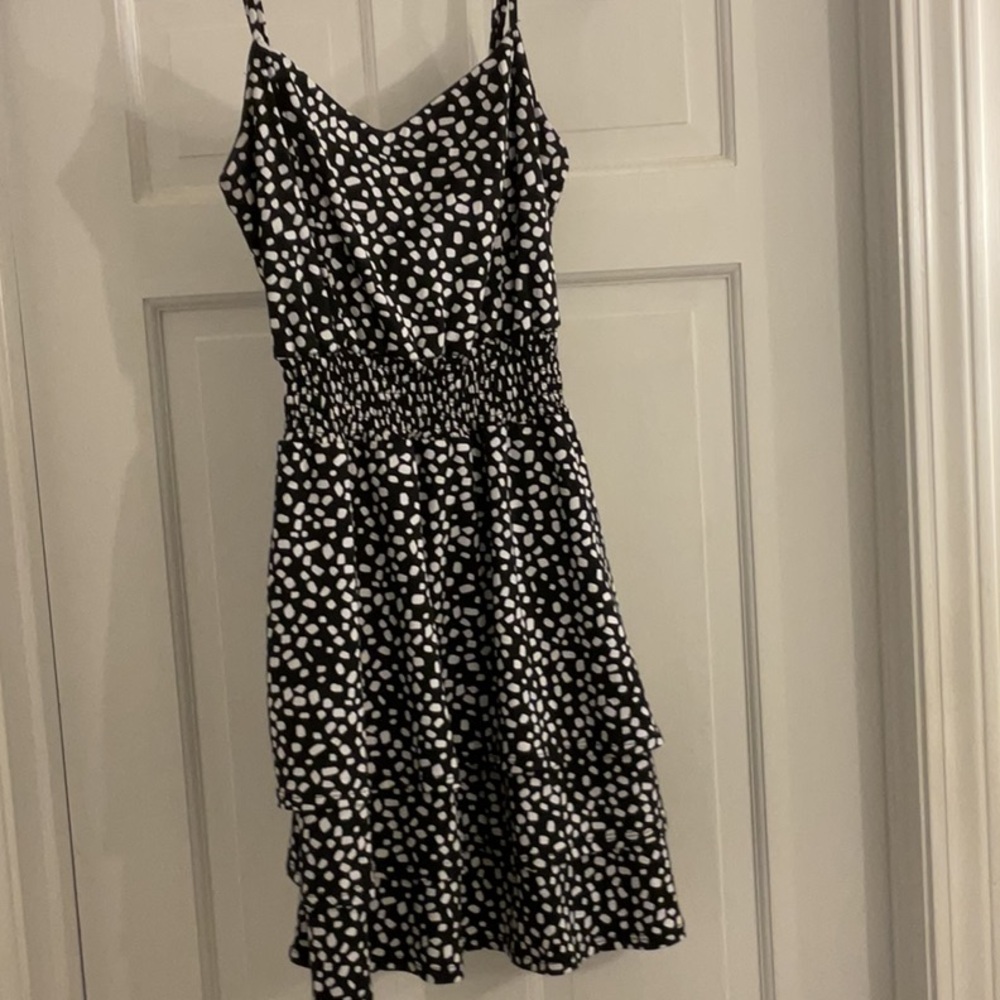Emerald Sundae Black and White Mini Sundress